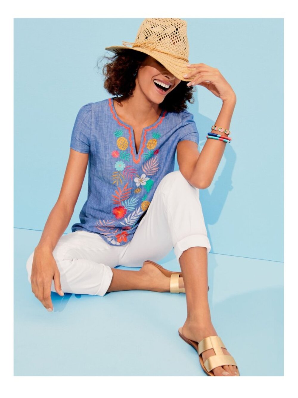 Talbots Summer Tunic Top Size X